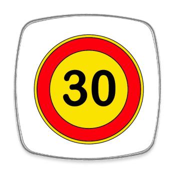 30.Geburtstag , 30 Jahre , Verkehrsschild Gelb - Viereckiger Kühlschrankmagnet - Weiß - Vorne