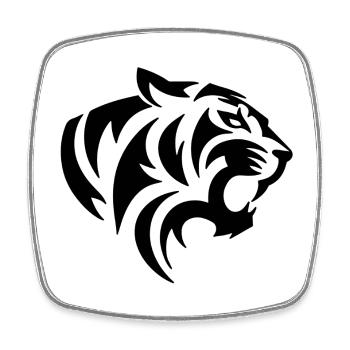Tigre Tribal Tattoo - Magnet carré - blanc - Devant