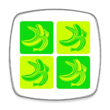 Abstract Bananas Pop Art Design - Square fridge magnet - white - Front