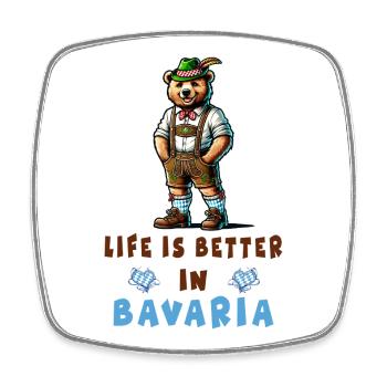 Bayerischer Bär - Viereckiger Kühlschrankmagnet - Weiß - Vorne