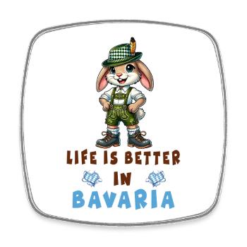 Bavarian Rabbit - Square fridge magnet - white - Front