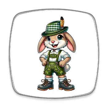 Bavarian Rabbit - Square fridge magnet - white - Front