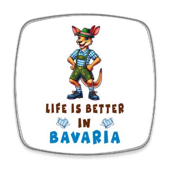 Bavarian kangaroo - Square fridge magnet - white - Front