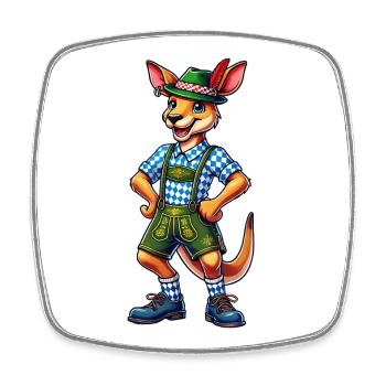 Bavarian kangaroo - Square fridge magnet - white - Front