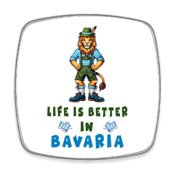 Bavarian Lion - Square fridge magnet - white - Front