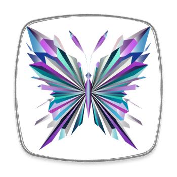 Fascinating geometry – abstract butterfly - Square fridge magnet - white - Front