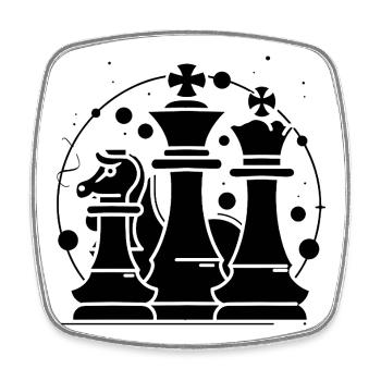 Pièces d’échecs Look comique - Magnet carré - blanc - Devant