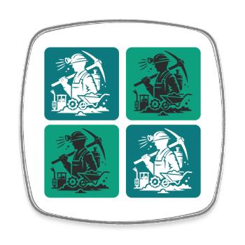 Mining Design - Square fridge magnet - white - Front