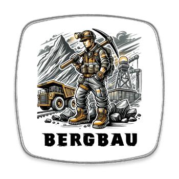 Hard work in mining - Square fridge magnet - white - Front
