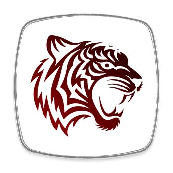 TribalTigerBlackred - Square fridge magnet - white - Front