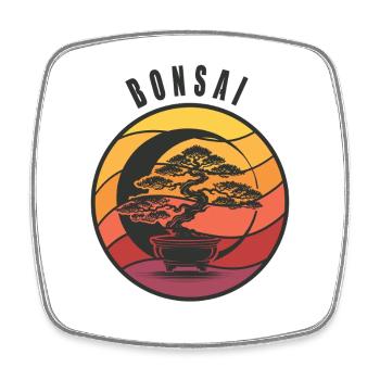 Bonsaï Yin Yang - Magnet carré - blanc - Devant