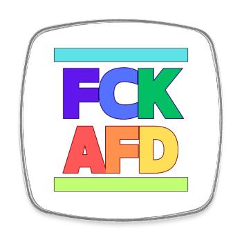 FCK AFD - Viereckiger Kühlschrankmagnet - Weiß - Vorne