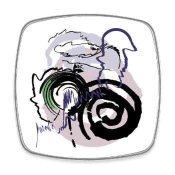 Abstract pattern - Square fridge magnet - white - Front