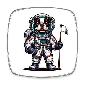 Bostie Astronaut - Viereckiger Kühlschrankmagnet - Weiß - Vorne