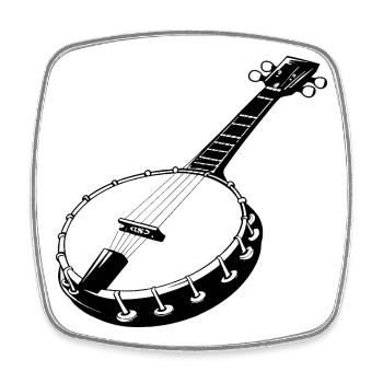 Banjo - Square fridge magnet - white - Front