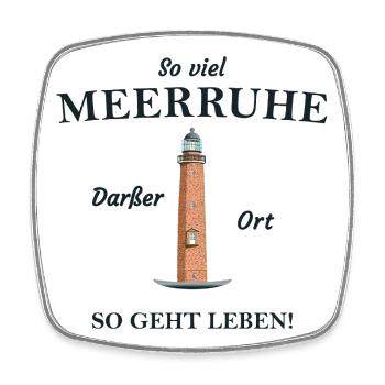Darßer Ort, côte de la mer Baltique, Fischland- Darß- Zingst - Magnet carré - blanc - Devant