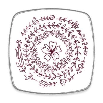 Floral Spiral Mandala - Square fridge magnet - white - Front
