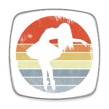 Vintage Ballet Girl Drawing - Square fridge magnet - white - Front