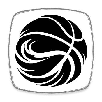 Basketball Ball Zeichnung - Viereckiger Kühlschrankmagnet - Weiß - Vorne