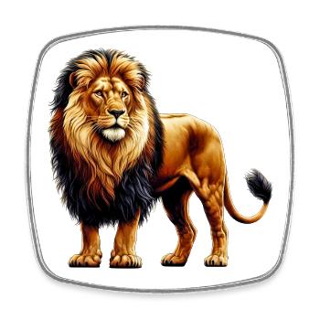 Lion - Square fridge magnet - white - Front