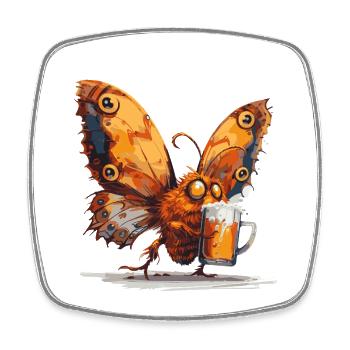 Butterfly Beer Funny - Square fridge magnet - white - Front