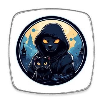 Dog and Cat - Square fridge magnet - white - Front