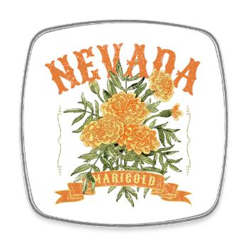 Nevada Marigold – Vintage Wildblumen - Viereckiger Kühlschrankmagnet - Weiß - Vorne