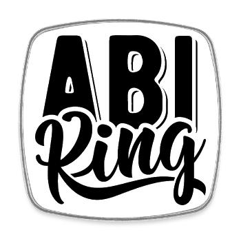 Abi King - Abitur - Spruch - Viereckiger Kühlschrankmagnet - Weiß - Vorne