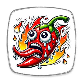 Ultra Scharfe Chili - Viereckiger Kühlschrankmagnet - Weiß - Vorne
