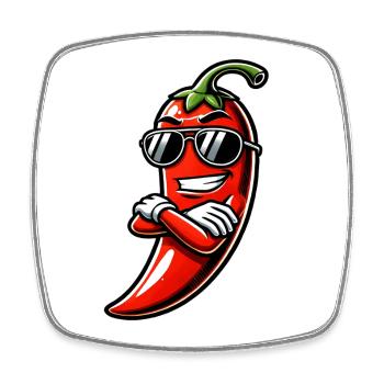 Cool chili - Square fridge magnet - white - Front