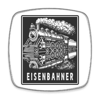 Locomotive à vapeur cheminot Retro - Magnet carré - blanc - Devant