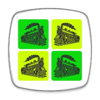 Dampflokomotive Retro Design - Viereckiger Kühlschrankmagnet - Weiß - Vorne