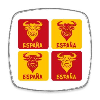 Espagne Taureau National Couleurs Design - Magnet carré - blanc - Devant