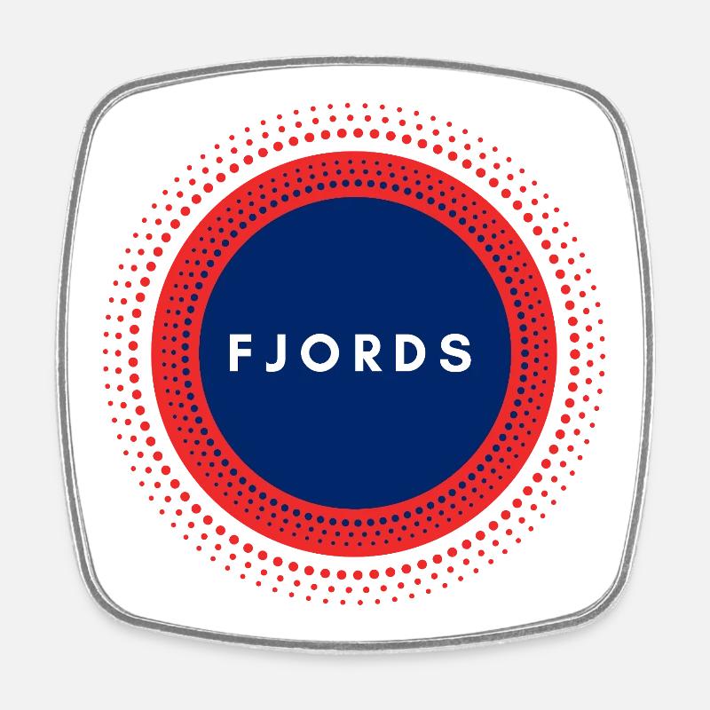Fjords norvégiens - Magnet carré - blanc