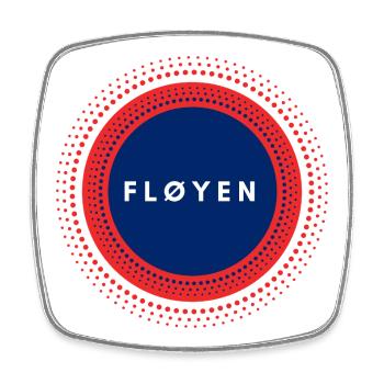 Fløyen Norway - Square fridge magnet - white - Front
