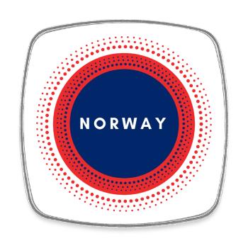 Norway - Square fridge magnet - white - Front