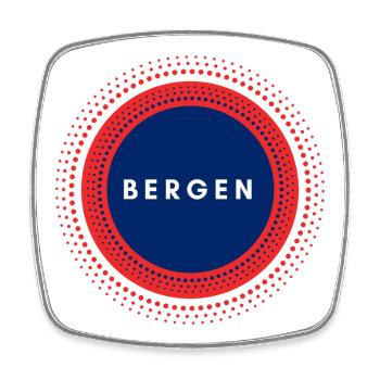 Bergen Norway - Square fridge magnet - white - Front