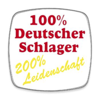 Schlager Party , Schlager Musik , Schlager 100% - Viereckiger Kühlschrankmagnet - Weiß - Vorne