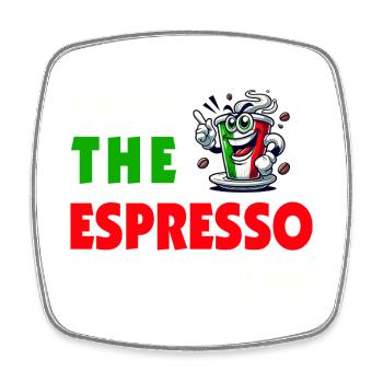 Espresso Italien / Kaffee Design - Viereckiger Kühlschrankmagnet - Weiß - Vorne