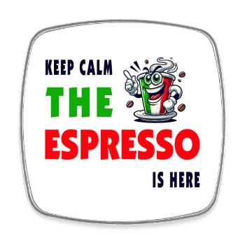 Espresso Italien / Kaffee Design - Viereckiger Kühlschrankmagnet - Weiß - Vorne