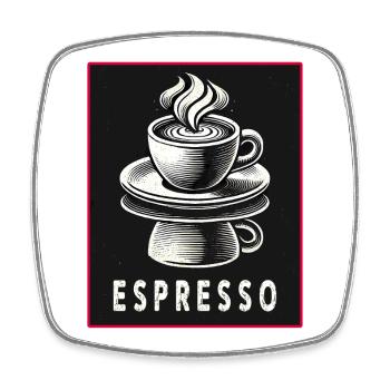 Espresso Vintage Style - Magnet carré - blanc - Devant