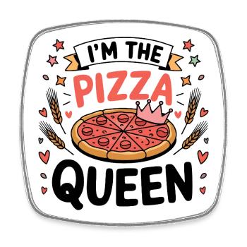 Ich bin die Pizza-Queen - Viereckiger Kühlschrankmagnet - Weiß - Vorne