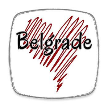 J’aime Belgrade, Belgrade, Serbie - Magnet carré - blanc - Devant