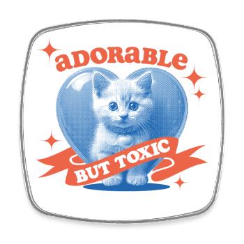 Adorable but Toxic - Square fridge magnet - white - Front