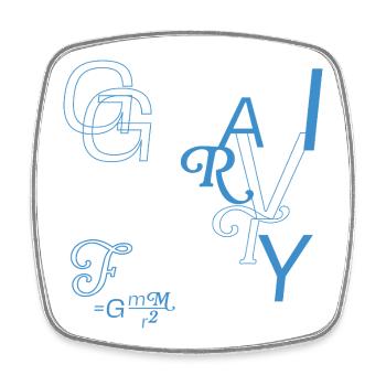 Typo trifft Gravitation - Viereckiger Kühlschrankmagnet - Weiß - Vorne