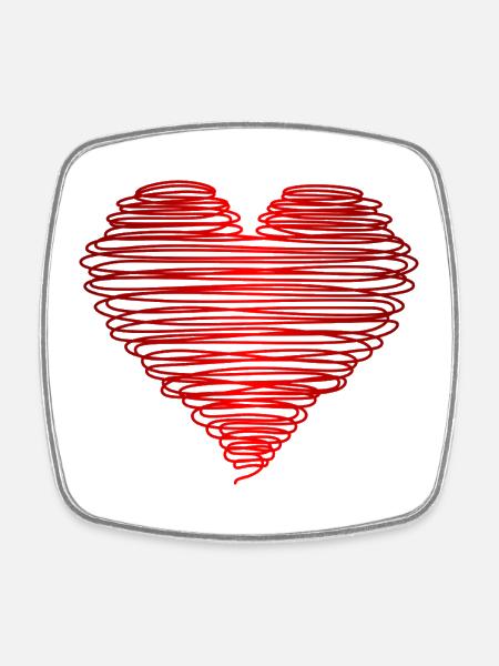 motiv_herz_rot - Magnet carré - blanc