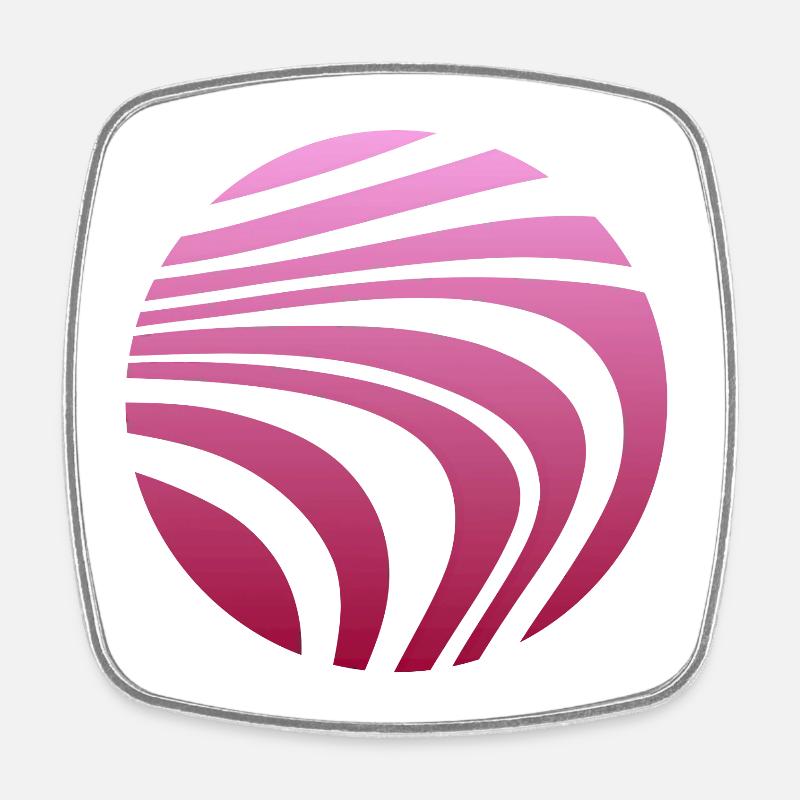 Psychedelic Pattern Pink Gradient - Square fridge magnet - white