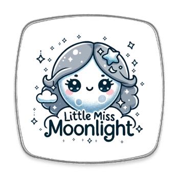 Little Miss Moonlight - Viereckiger Kühlschrankmagnet - Weiß - Vorne