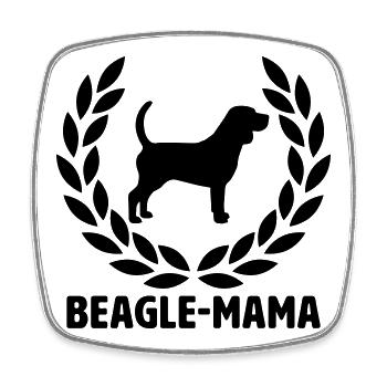Maman Beagle - Magnet carré - blanc - Devant