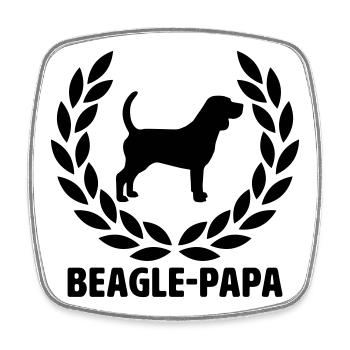 Beagle Papa - Viereckiger Kühlschrankmagnet - Weiß - Vorne